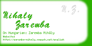 mihaly zaremba business card